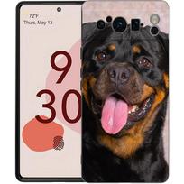 Rottweiler Dog For Google Pixel 8 7 6 Pro 6A 5G Black Phone Case Soft Shockproof Back Cover Silicone TPU Shell Coque Pixel 8 black