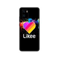 Juodas TPU dėklas Huawei P30 Lite P30 Pro P40 Dėklas Huawei P40 LITE E P Smart Dėklas Dangtelis Likee Juokinga katė meškinas meilės širdis huawei P Smart 2020 black