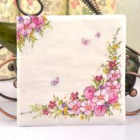 20vnt Pink Flowers popierinė servetėlė?Vienkartinis gimtadienio vestuvių stalo dekoras white