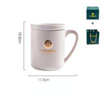 Mielas keramikinis puodelis, animacinis kavos puodelis, vandens puodelis, arbatos puodelis su dangteliu Mėlynas storas vyras Arbatos rinkinys 280 ml balta