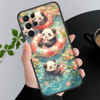 Panda Phone Case For Samsung A35 A55 A54 A15 A25 A05s A05 A22 A24 A52 A33 A34 M34 M14 M54 M23 A15 gray