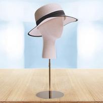 Wigs Head Hat Holder Mannequin Stand for Shopping Mall Hairdresser Gold Base white
