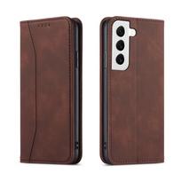 Samsung S24 odinis dėklas, A15/A54 5G magnetinis atverčiamas dangtelis, A14/A35 apsauginis dangtelis su magnetiniu siurbimu. A07/A08 ruda