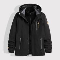 Men's Waterproof Hiking Jacket Large Size Windproof Windbreaker Camping Hunting Running Trekking Fishing Coat Men Outdoor Plus Size L raudona