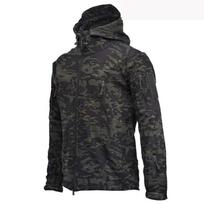 Men Camouflage Mountaineering Suit Hooded Cross-country Jacket Winter Plus Velvet Warm Jacket Outdoor Coat 3XL
