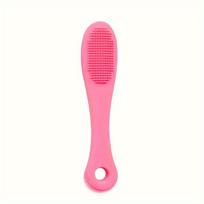 Portable Facial Nose Pore Cleaner Brushes Blackhead Remover Soft Silicone Finger Travel Massage Brush Face Washin Cleansing Tool pink
