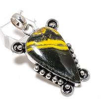 Bumblebee Jaspis Brangakmenis Rankų Darbo 925 Sterlinginio Sidabro Pakabukas 1,97  O9n03 gray