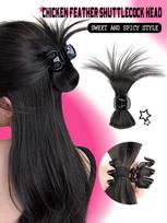 Synthetic Bun Hair wig 10  natural black hair clip for women 10inch pink