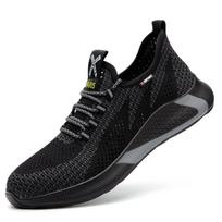 Labor Insurance Shoes, Large Mesh Breathable, Light and Comfortable Steel Bag Head, Smash-proof, Puncture-proof, Wear-resistant Safety Shoes 37