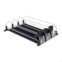 Gėrimų organizatorius šaldytuvui su reguliuojama lentynų sistema 3 row black black