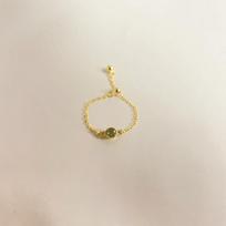 S925 Sterling Silver Olivine Adjustable Chain Ring Women's Japanese Minority Design Sense opening adjustable white