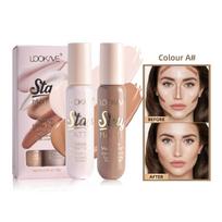 2pcs set Acne Marks Concealer Cover up Spots Face Brighten Contour Shadow Makeup Liquid Concealer beige