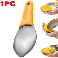 Nerūdijančio plieno vaisių šaukštai Daugiafunkcis mango arbūzas pjaustymo peilis avokado pjaustyklė lupimas mėsos atskyriklis virtuvės įrankiai 1PC orange