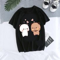 Kartoniniai grafiniai marškinėliai Mieli Bubu Dudu marškinėliai Y2k 90s Manga marškinėliai Moterys Vyrai Juokingi Marškinėliai Gotikiniai Harajuku Tees Viršūnės S juoda