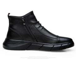 Nauji vyriški madingi odiniai batai Patogūs motociklo batai vyriški lauko batai su aukšta platforma Botas Hombre Piel 39 black