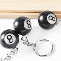 Kūrybinis biliardo pulo raktų pakabukas stalo rutulinis raktų pakabukas Lucky juodas Nr.8 raktų pakabukas 32 mm dervos rutulinis papuošalas, dovana black