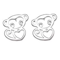 Cute Stud Earrings Female Hollow Inlaid Zodiac Monkey Silver-plated Stud Earrings Personalized Zodiac Stud Earrings, Love Earrings
