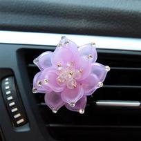 Car Air Freshener Beautiful Crystal Lotus Flower Perfume Decoration Clip Air Refresher Fragrance #469946 violetinė