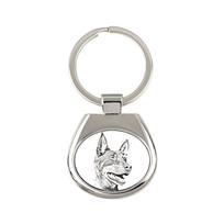Australian Kelpie, Barb, Farmer Dog - keychain with a dog, keychain with a print, personalized pendant from the Art-Dog brand sidabras