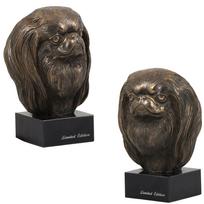 Japanese Chin, Japanese Spaniel - Dog statue, bust on stone base, sculpture, trophy for dog show by Art-Dog brand ruda
