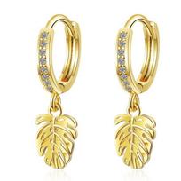 925 Sterling Silver Tassel Crystal Leaf Korean Drop Earring For Women Fashion Wedding Statement Jewelry eh955 sidabras