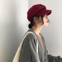 Luxury Wool Beret Women Autumn Winter Kepi Retro Black Duckbill Hat Trend Painter Hats Korean British Octagonal Hat
