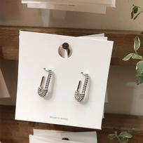 Punk Safety Pin Gold Color Stud Earrings Zircon Glitter Geometric Earrings For Women Stylish Earrings Studs Jewelry Gifts white