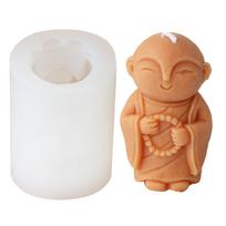Silikoninės formos ornamentams, formos muilo gamybai, vienuolio formos žvakių formos, silikoninė tekstūra, tinka namų dekoracijoms 3 beige