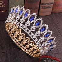 Krištolinė Karalienės Tiara Karūna Vestuvinė Nuotakos Grožio Konkurso Diadema Nuotakai Tiaros Ir Karūnos Galvos Papuošalas Moterų Plaukų Papuošalai Aksesuarai Tiaras white