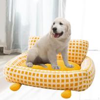 Naminio gyvūno sofa Katės lova Mada Poilsis Patogus Mielas Neslystantis Dugnas Šuns lizdas Reikmenys Vidui yellow  Medium beige