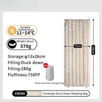 Camping sleeping bag duck down ultra-light waterproof splicing portable CW280 CWM400 outdoor hiking sleeping bag beige