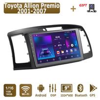 „Android Carplay“ automobilio radijas, skirtas „Toyota Allion Premio 2001-2007“ daugialypės terpės grotuvo galvos blokas Stereo GPS navigacija BT WIFI 2+32GB 1+16GB