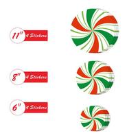 New Christmas Creative Diy Cartoon Floor Stickers Self-Adhesive Holiday Decoration Round red