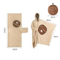 Multi-Purpose Sleeping Bag Outdoor Camping Polar Fleece Travel Sleeping Blanket black