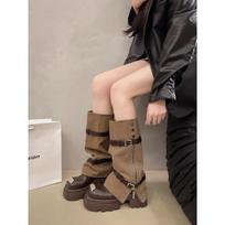Plokščiapadžiai Moteriški Vidurio Blauzdos Čelsio Batai Mada Platforminiai Kaubojiški Batai Nauji Žieminiai Dizainerio Motociklininko Batai Tendencija Femme Zapatos 35