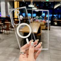 Cases For Samsang Z Fold6 5G For Magsafe Magnetic Transparent Phone Case For Galaxy Z Fold 6 5 4 3 Wireless Charging Magsafing Tough Shockproof Cover For Samsang Z Fold 6 skaidri