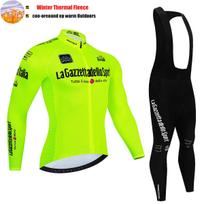 2024 Tour De Giro D'ITALIA Long Sleeve Cycling Jersey Set Winter Thermal Fleece Cycling Clothing MTB Bike Clothes Cycling Suit S