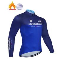 NEW Tour Giro d'Italia Winter Thermal Fleece Cycling Jersey Sets Outdoor Riding MTB Ropa Ciclismo Bib Pants Set Cycling Clothing XS