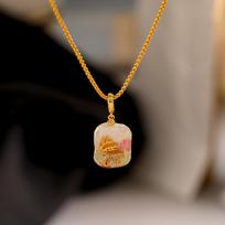 Colorful Natural Freshwater Pearl Deer Pendant Necklace, Women's New Popular Item, High-end Zirconia Lock Bone Chain 45cm