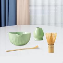 4 dalių matcha rinkinys: dubuo su snapeliu, arbata Bright Green