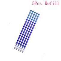 12/13 vnt. trinamų rašiklių rinkinys 0,5 mm mėlyno juodo rašalo rašymo gelio rašikliai Plaunama rankena mokyklinėms biuro reikmenims 5 Pcs Refill （Blue） blue