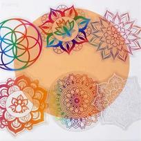 6 Pcs/Set Sun Catcher Stickers Bohemia Butterfly Plants Animals Mandala Lourts Rainbow Maker Static Window Glass Decorative Film beige
