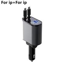 Skaitmeninis ekranas Super greitai įkraunamas automobilinis įkroviklis 60W automobilinis įkroviklis, metalinis žiedinis ekranas, automobilinis įkroviklis 【2】2 for iphone juoda/sidabras