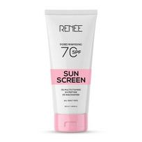 RENEE Poras mažinantis kremas nuo saulės SPF 70 su 2% niacinamido visų tipų odai, 2% peptidų ir 3% multivitaminų, 50 ml