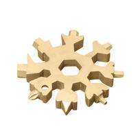 Portable 18-in-1 Snowflake Multi-tool Outdoor Tool Card Keychain rožinio aukso spalvos