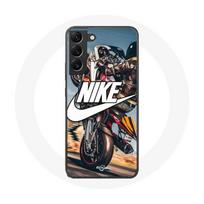 Coque - Maniacase - Samsung Galaxy S22 Plus - Silicone - Souple - Nike Logo Blanc Moto juoda