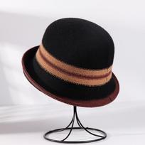 Ladies Straw Bucket Hat Floppy Fedora Hat Elegant Hepburn Style Summer Beach Sun Hat for Outdoor average size brown
