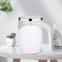 380 ml automatinis savaime besimaišantis puodelis Kavos pieno vaisių maišymo puodelis Elektrinis nerūdijančio plieno tingus besisukantis puodelis Magnetinis maišymo puodelis. balta