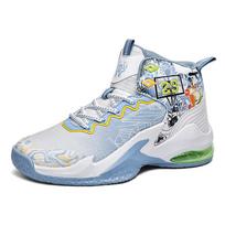 New breathable basketball shoes for men new shock-absorbing wear-resistant professional real combat air cushion students 45 white
