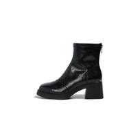 Kvadratiniu kulnu Ankle Modernūs Batai Užtrauktukas Vidutinio Kulno Moteriški Batai Išpardavimas Nauji Apvaliu Pirštu Vienspalviai Pavasario/Rudens Minimalistiniai Moteriški Batai 36 black